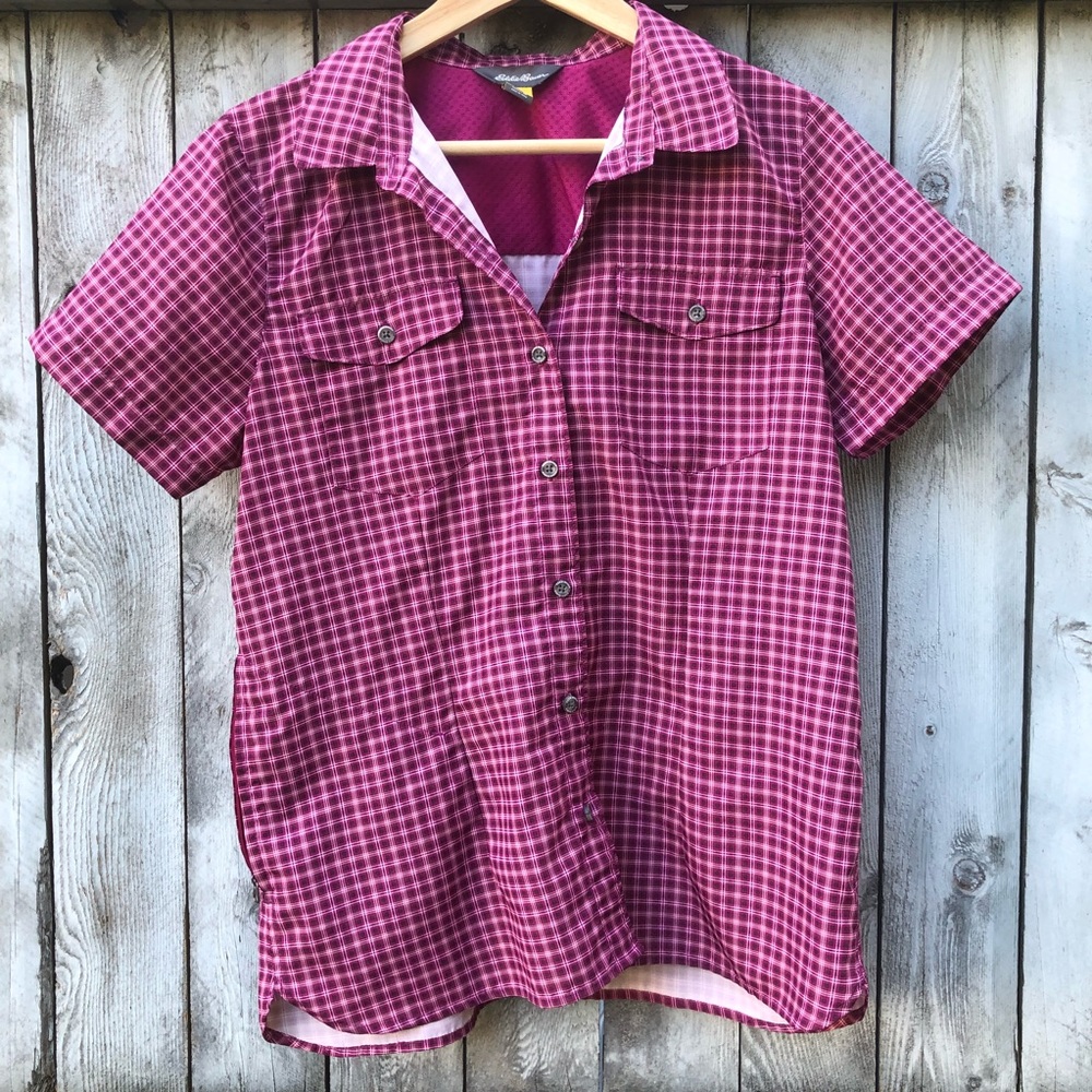 Eddie Bauer Travex Button Up Short Sleeve Shirt
